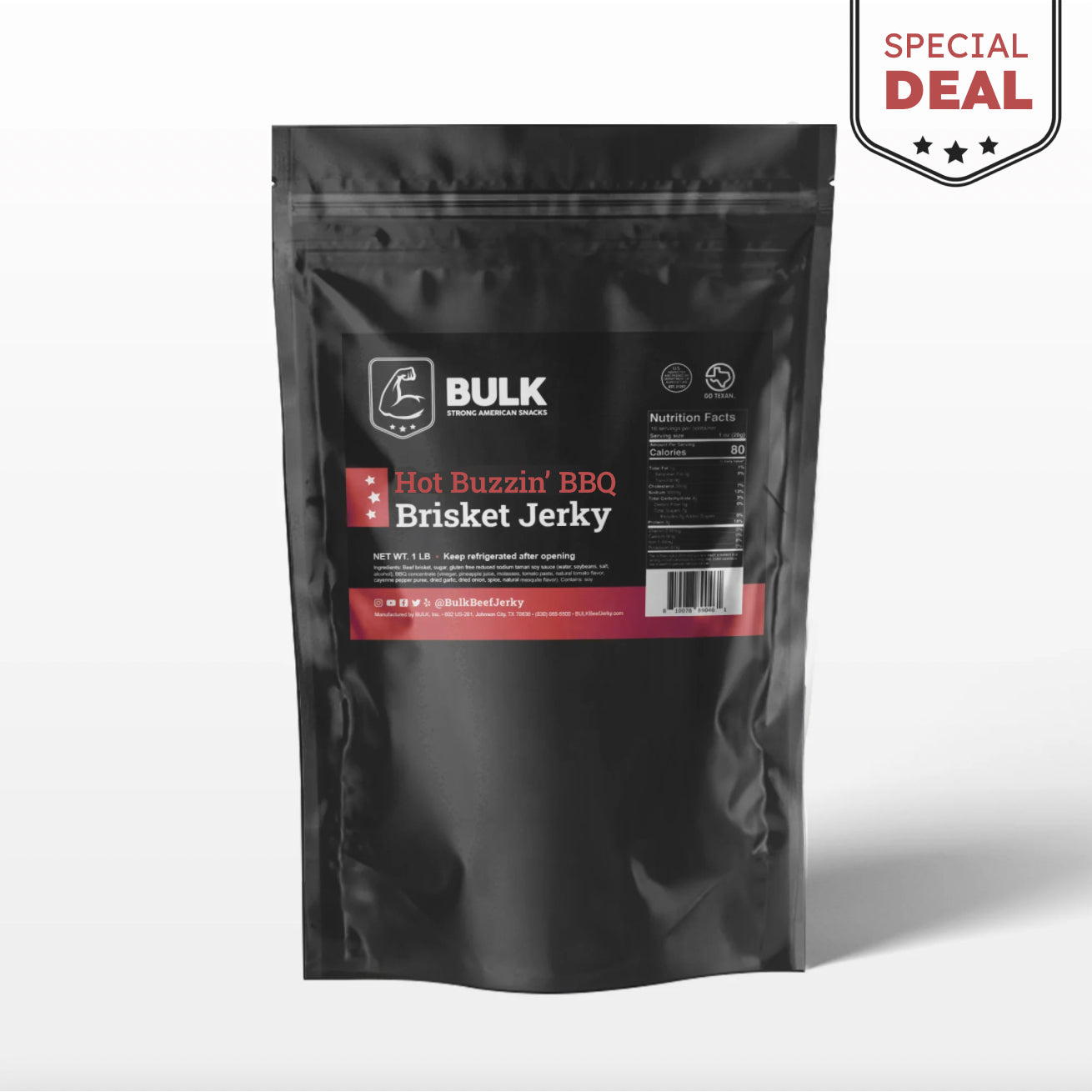 BULK Hot Buzzin' BBQ Brisket Beef Jerky