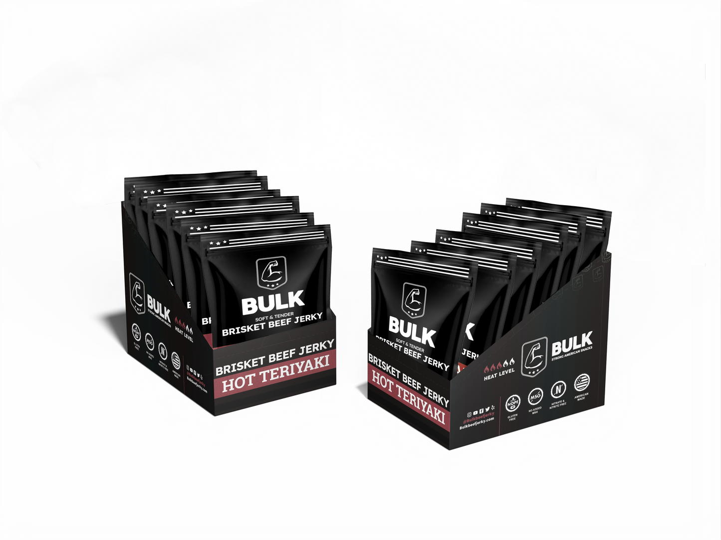 Bulk Hot Teriyaki Brisket Beef Jerky (12-pack)
