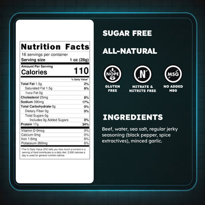 Texas Style Sugar Free Slabs Garlic Beef Jerky