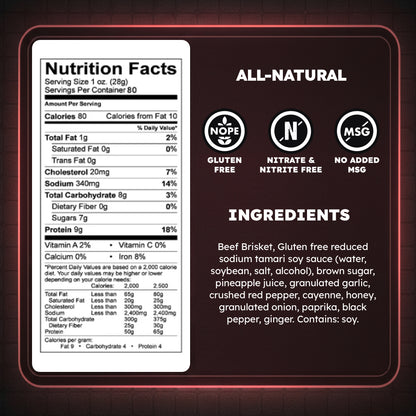 BULK Hot Teriyaki Brisket Beef Jerky