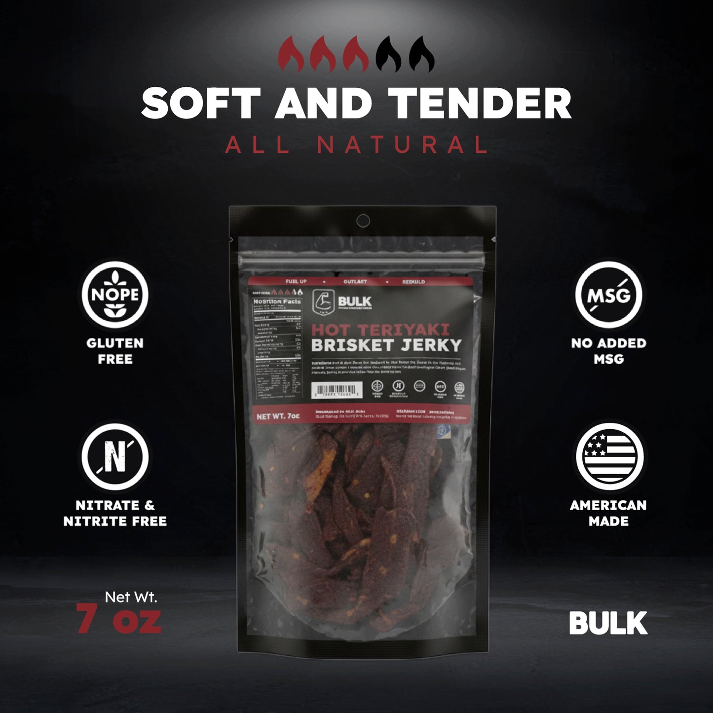 BULK Hot Teriyaki Brisket Beef Jerky